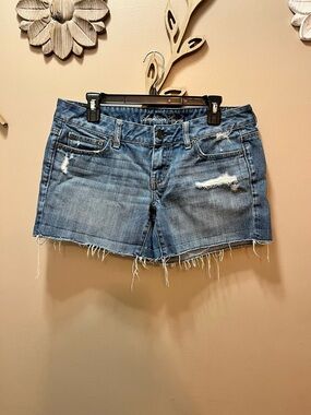 American Eagle Outfitters Blue Distressed Denim Cutoff Shorts Women’s Size 10